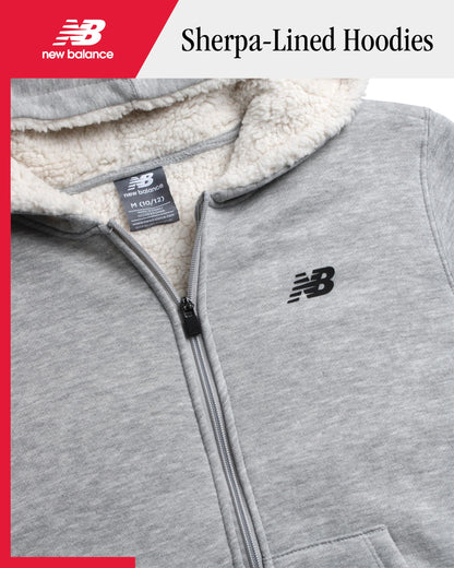 New Balance Boys' Sherpa-Lined Zip Hoodie