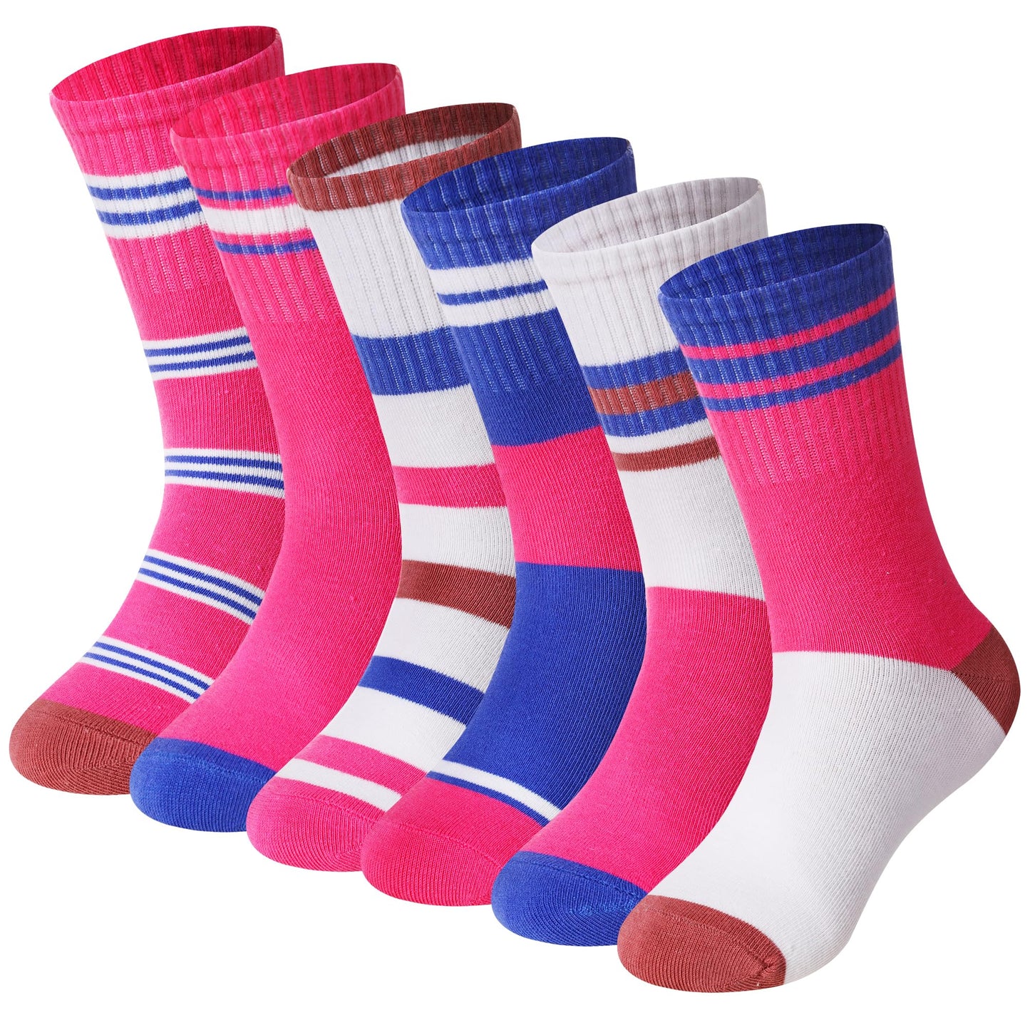 Eyean Girls' 6-Pack Cotton Crew Socks