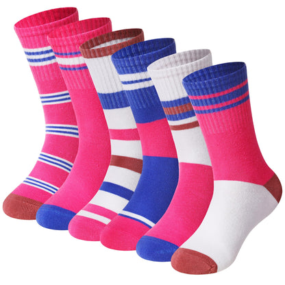 Eyean Girls' 6-Pack Cotton Crew Socks