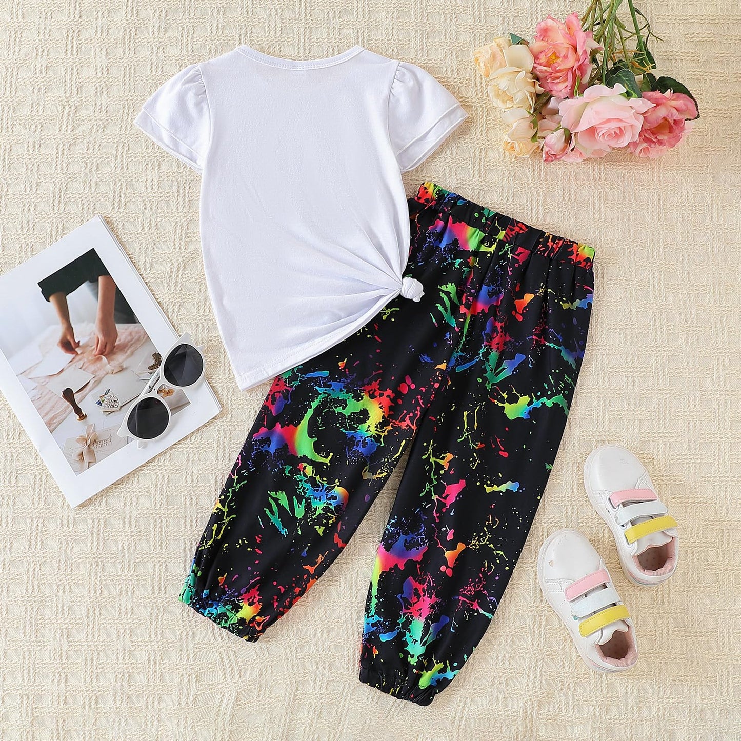 Toddler Girls' 2-Piece Top & Camo Pants Set