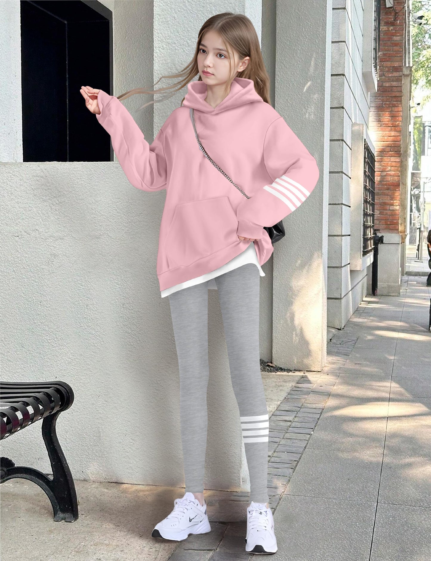 NECIOUS Girls' 2-Piece Hoodie & Leggings Set