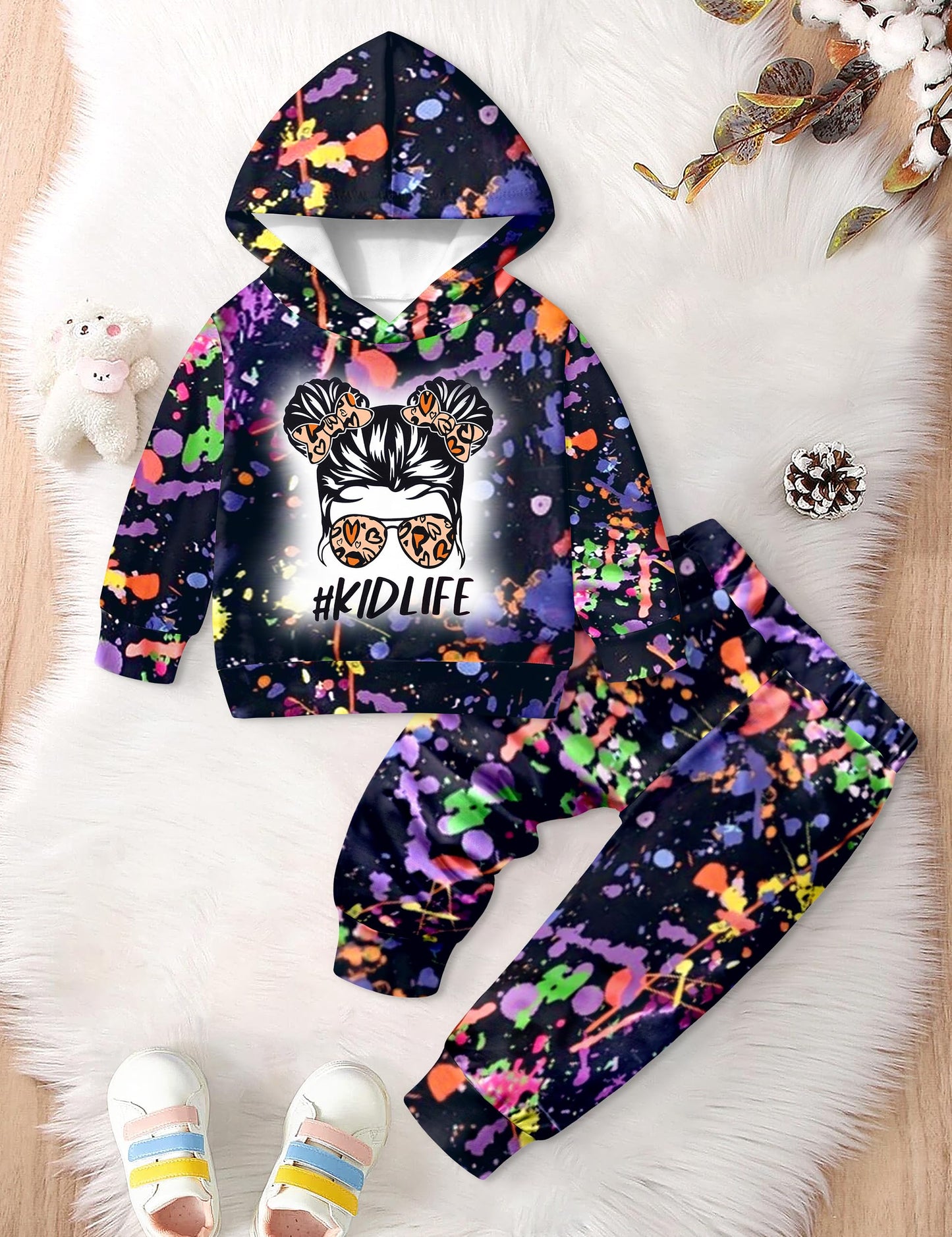 Toddler Girls' 2-Piece Tie Dye Sweatshirt & Pants Set