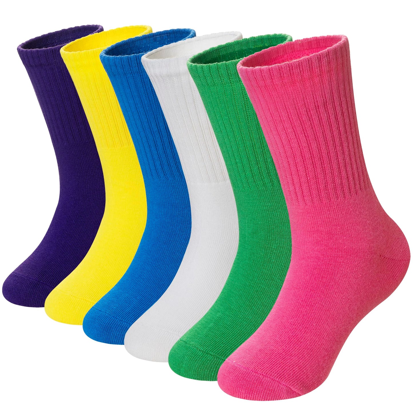 Eyean Girls' 6-Pack Cotton Crew Socks