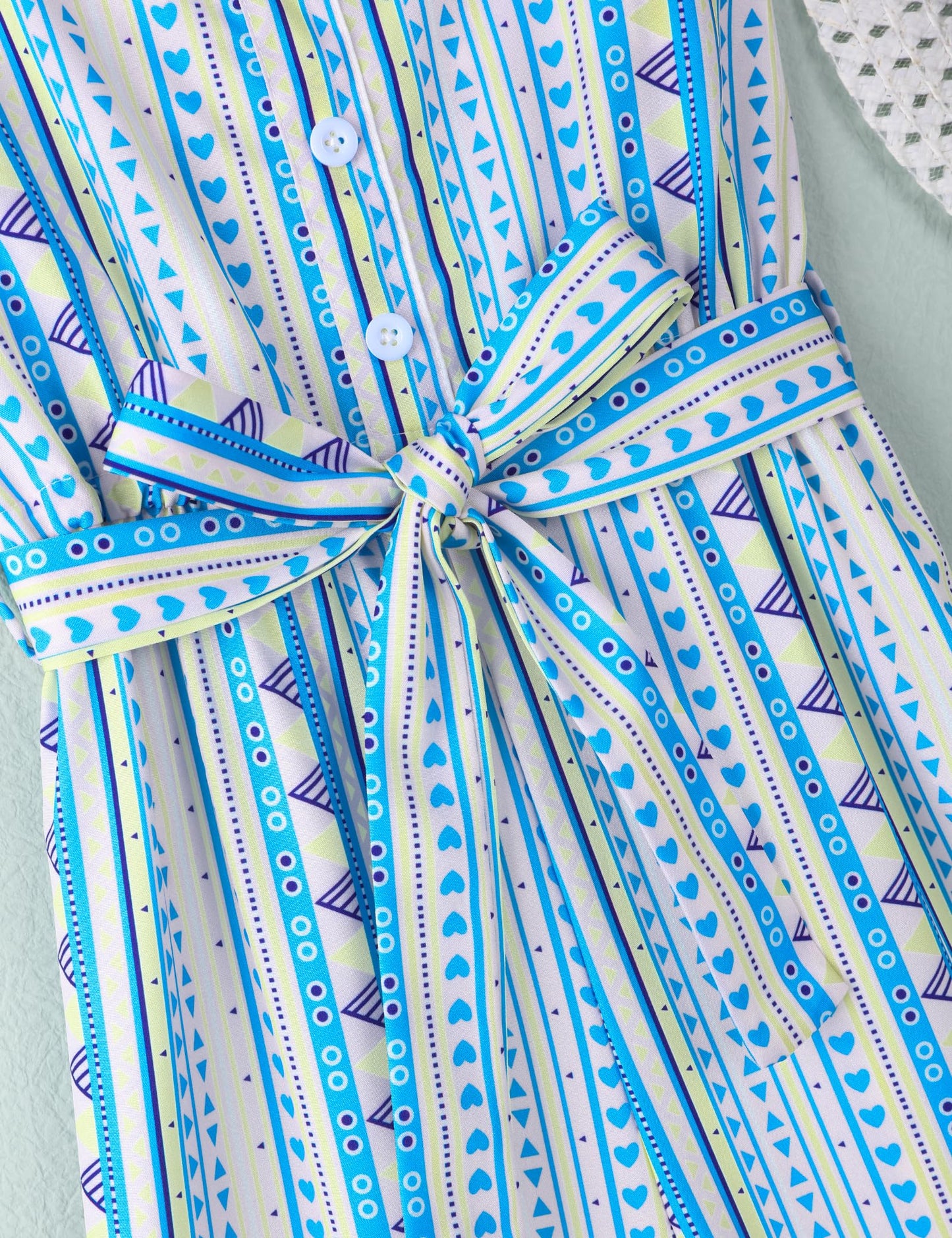 Crazyme Girls Striped Sleeveless Jumpsuit