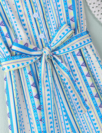 Crazyme Girls Striped Sleeveless Jumpsuit