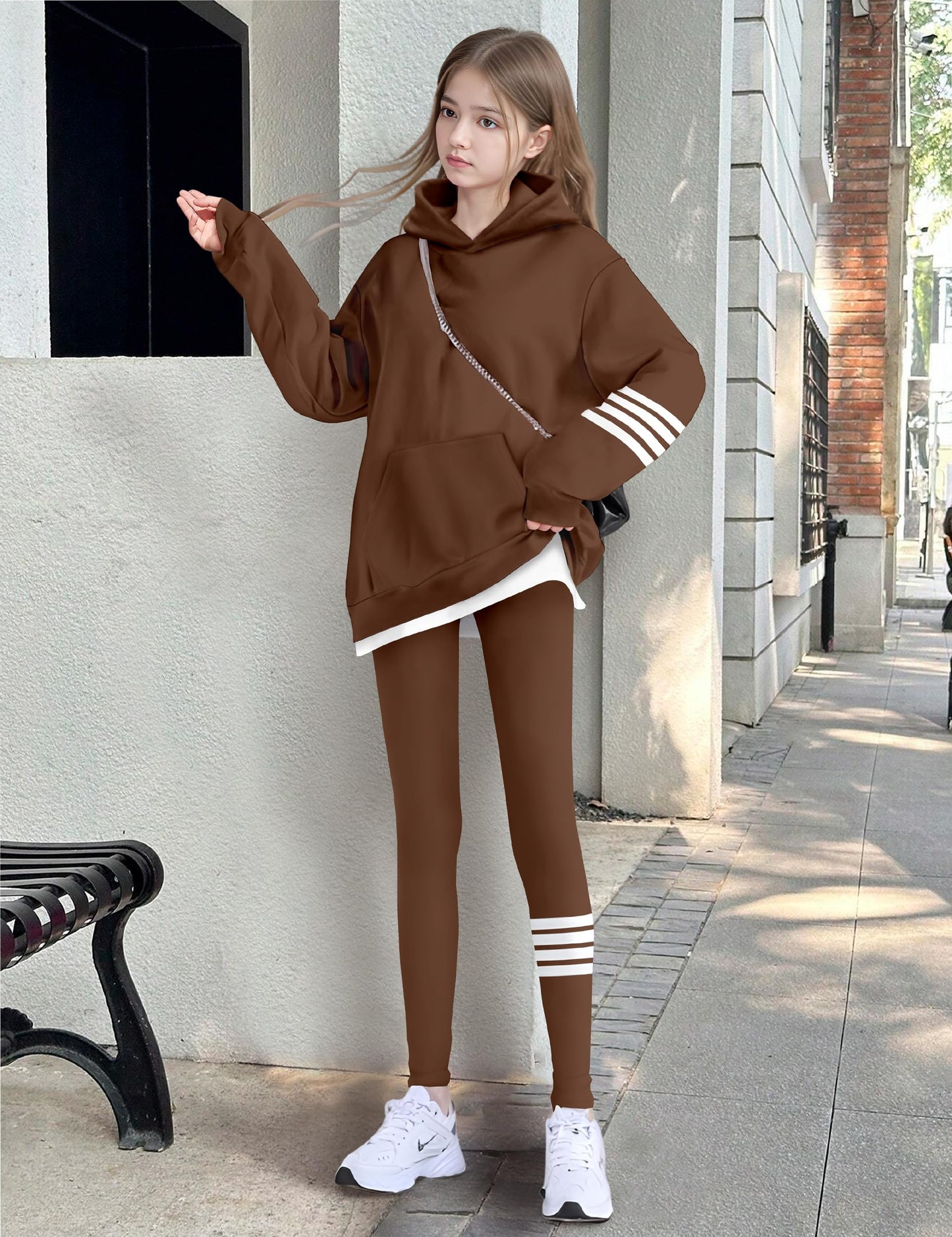 NECIOUS Girls' 2-Piece Hoodie & Leggings Set