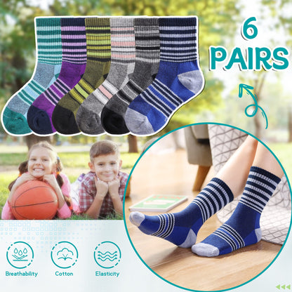 Eyean Girls' 6-Pack Cotton Crew Socks