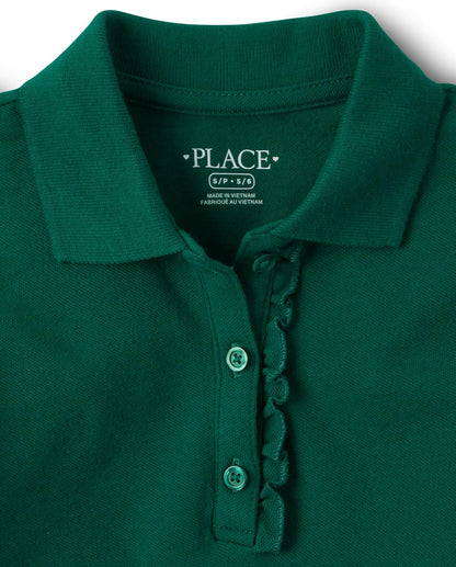 The Children's Place Girls' Short Sleeve Ruffle Polo Dress