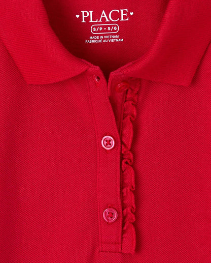 The Children's Place Girls' Short Sleeve Ruffle Polo Dress