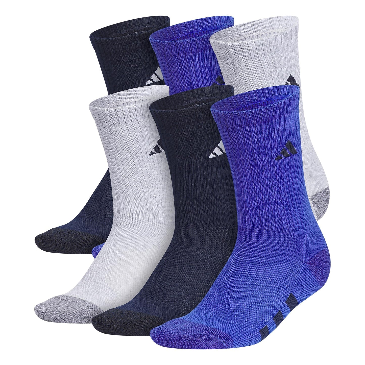 adidas Youth 6-Pack Cushioned Crew Socks