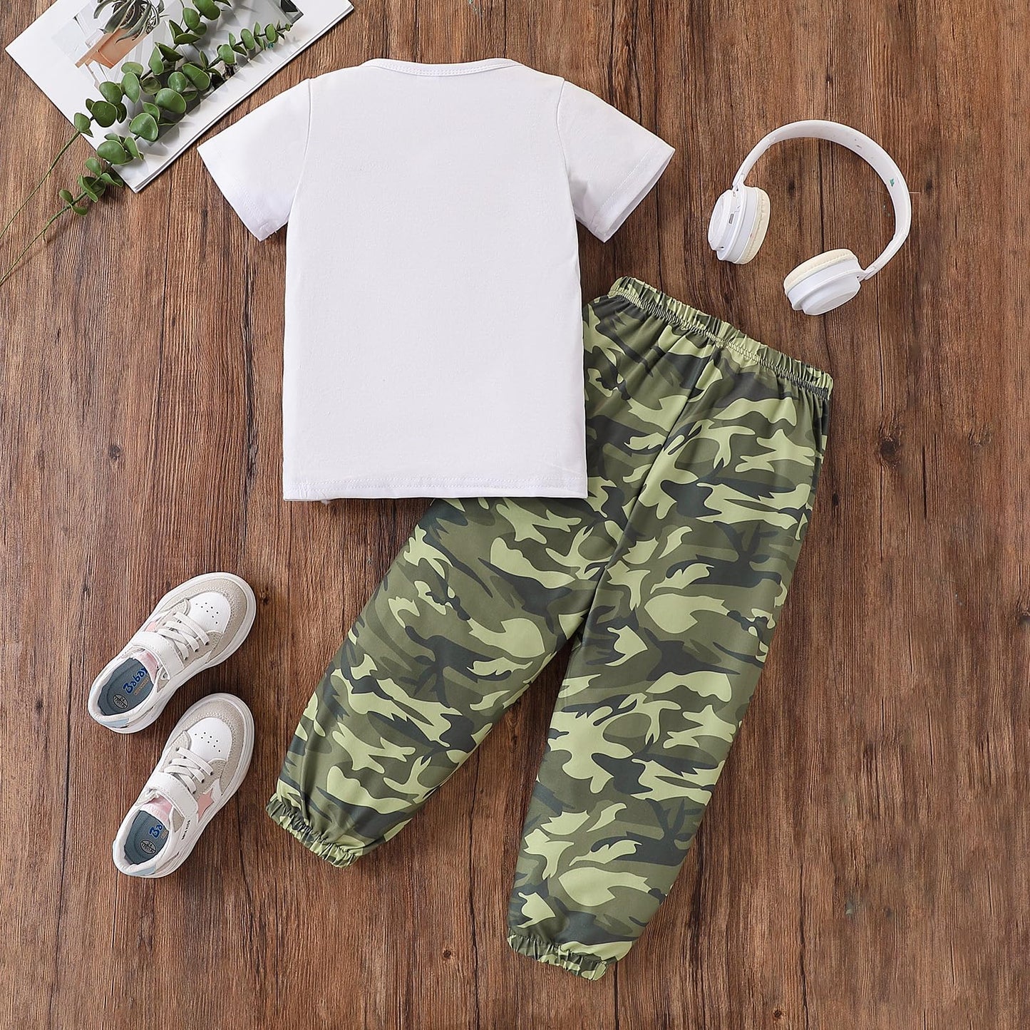 Toddler Girls' 2-Piece Top & Camo Pants Set
