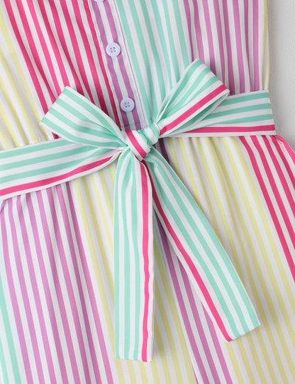 Crazyme Girls Striped Sleeveless Jumpsuit