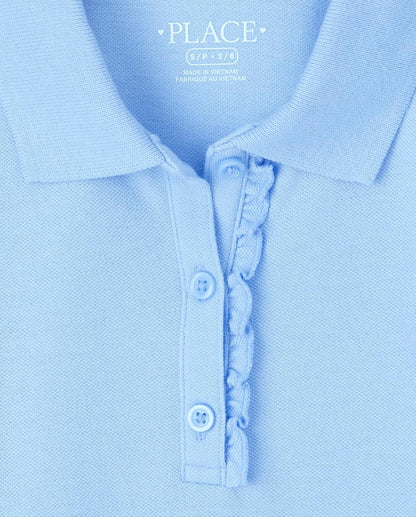 The Children's Place Girls' Short Sleeve Ruffle Polo Dress