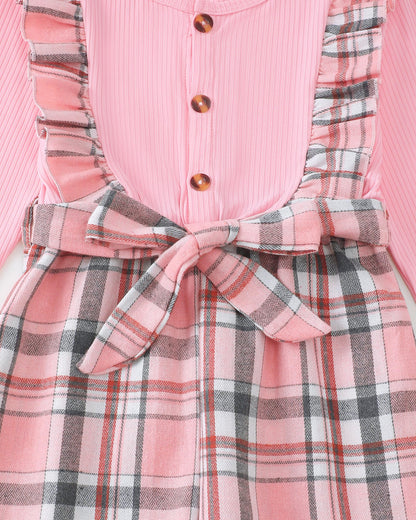 Girls Ruffle Sleeve Jumpsuit – Belted Wide Leg Romper